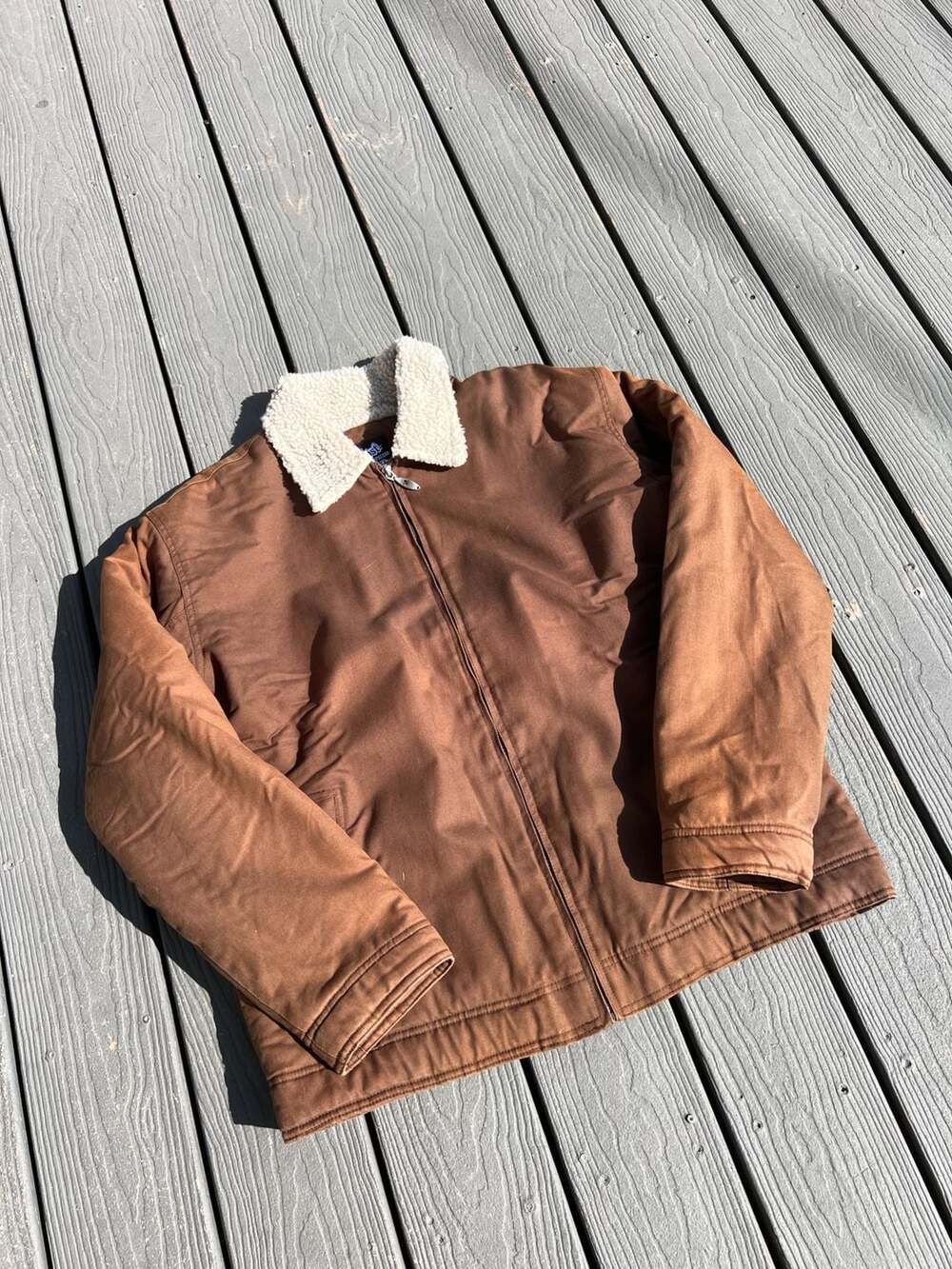 Lost Enterprises Big Daddy Sherpa Lined Canvas Jacket with Eagle Embroidery